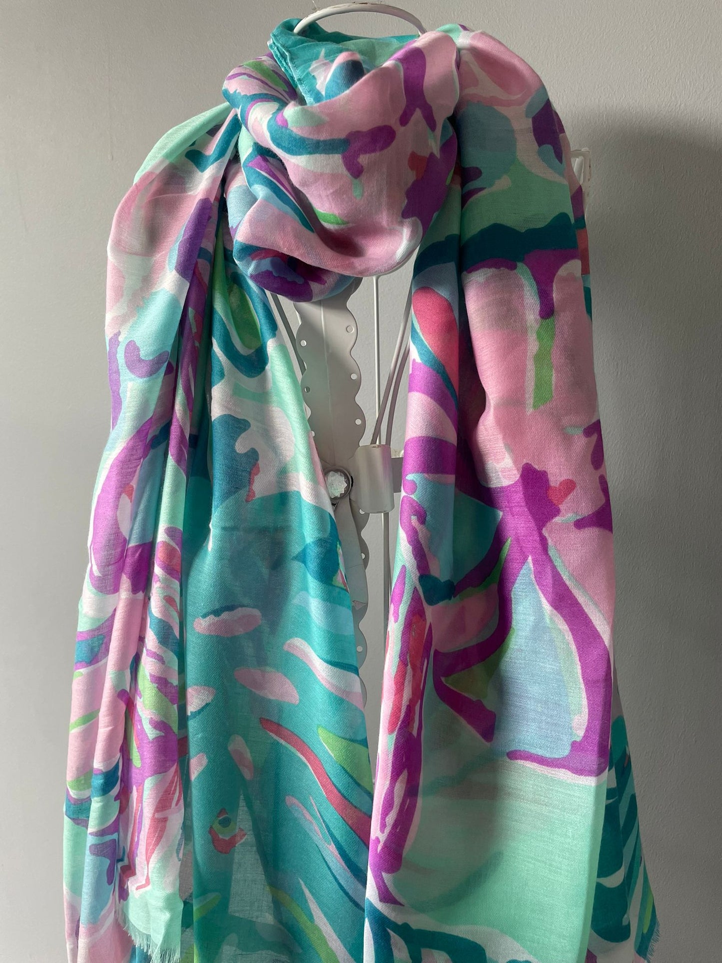 Gorgeous Palm tree leaf summer scarf - Green