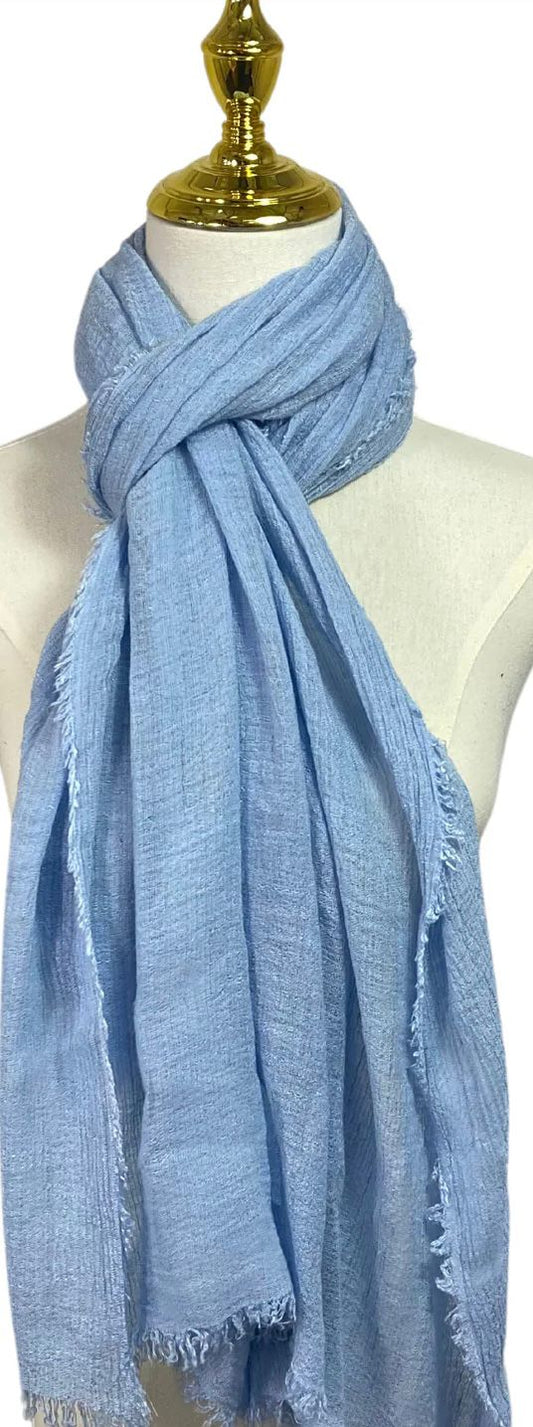 Made In Italy Linen Scarf - Blue