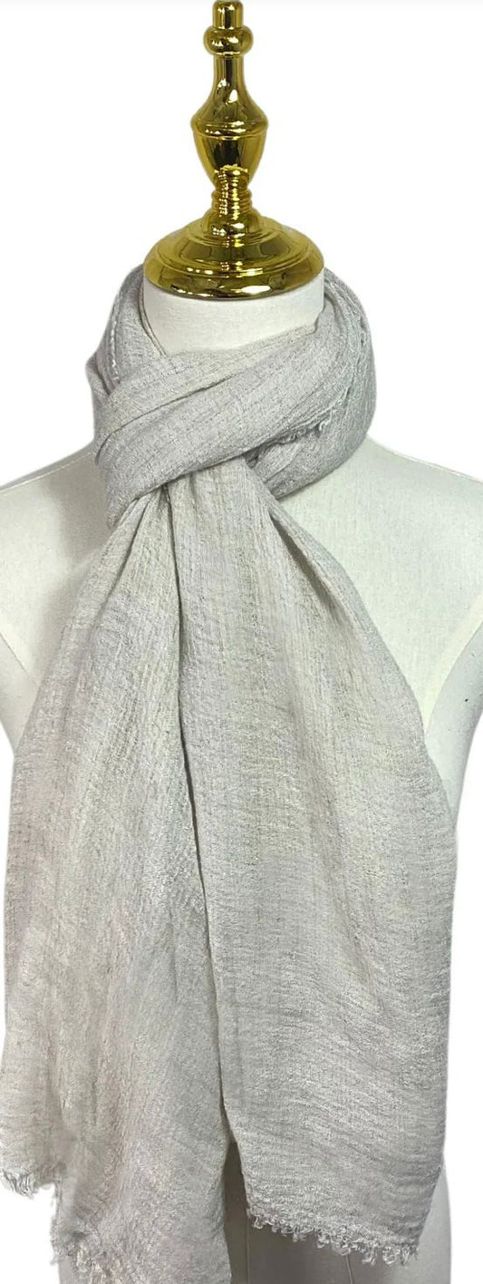 Made In Italy Linen Scarf - Cream