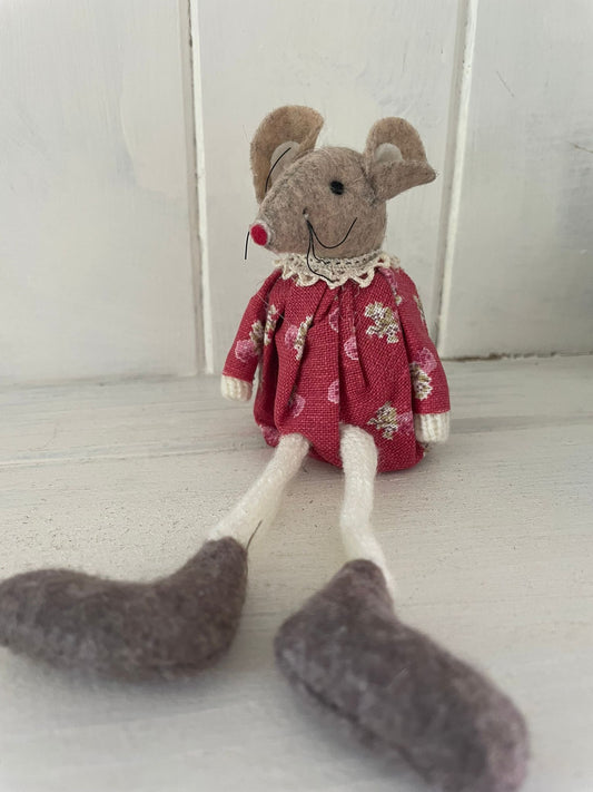 Adorable handmade mouse - Red