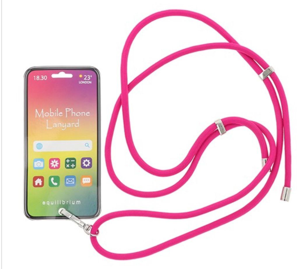 Cord Adjustable mobile phone lanyard - Pink